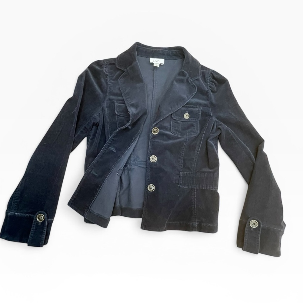 LOFT Navy Corduroy Tailored Blazer size: 8 - Picture 5 of 10